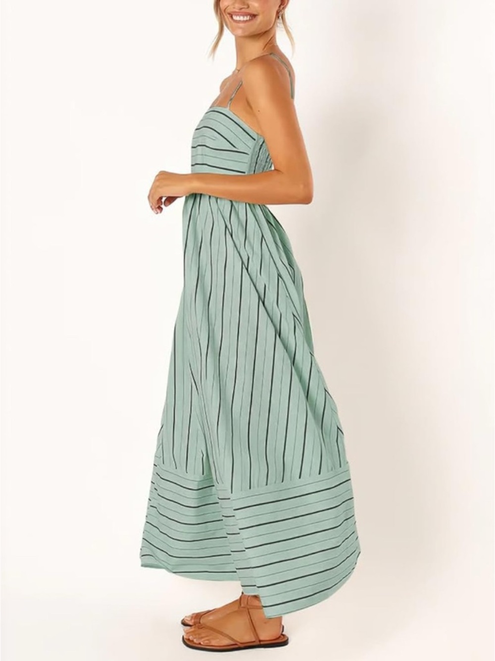 Mint Green Stripe Spaghetti Strap Maxi Dress - Women - Picture 3 of 5